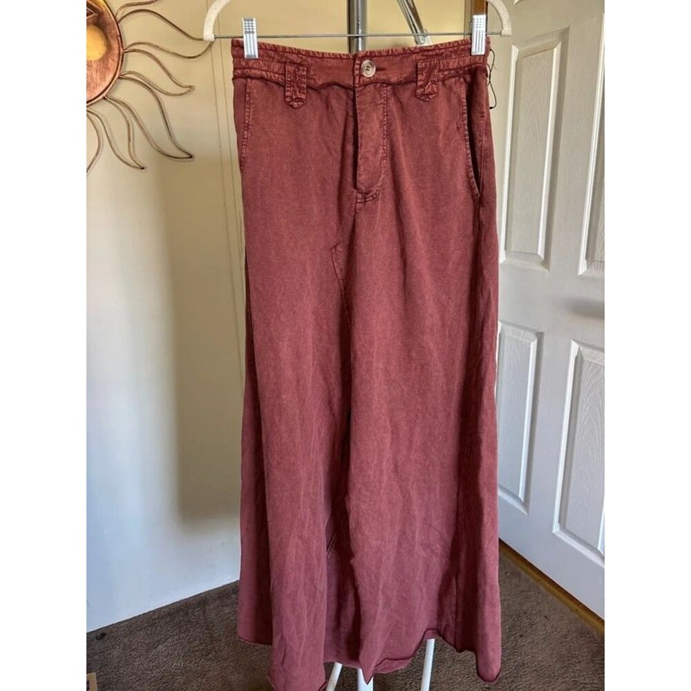 Free People One rust midi skirt with slit XS